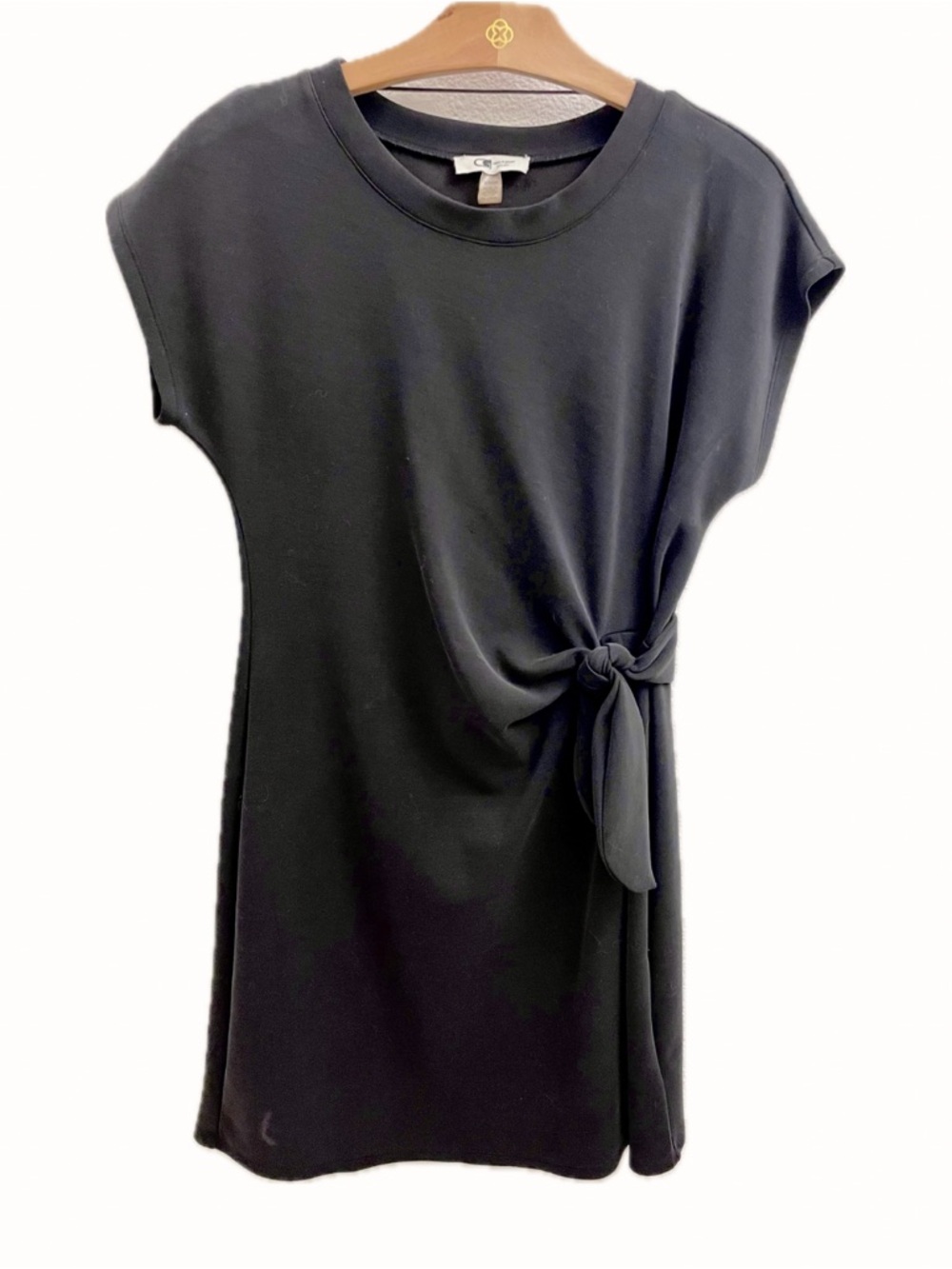 CABLE & GAUGE Black Sport Crewneck Mini Dress